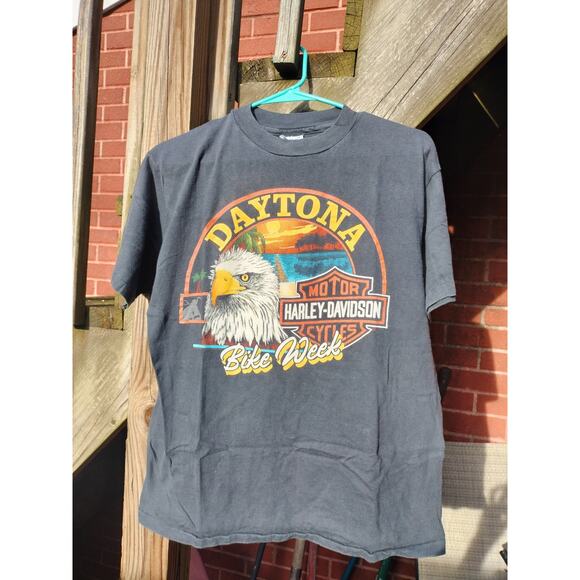 Vintage 1989 Harley Davidson Daytona Bike Week Tshirt Men's L Single Stitch - Picture 1 of 8